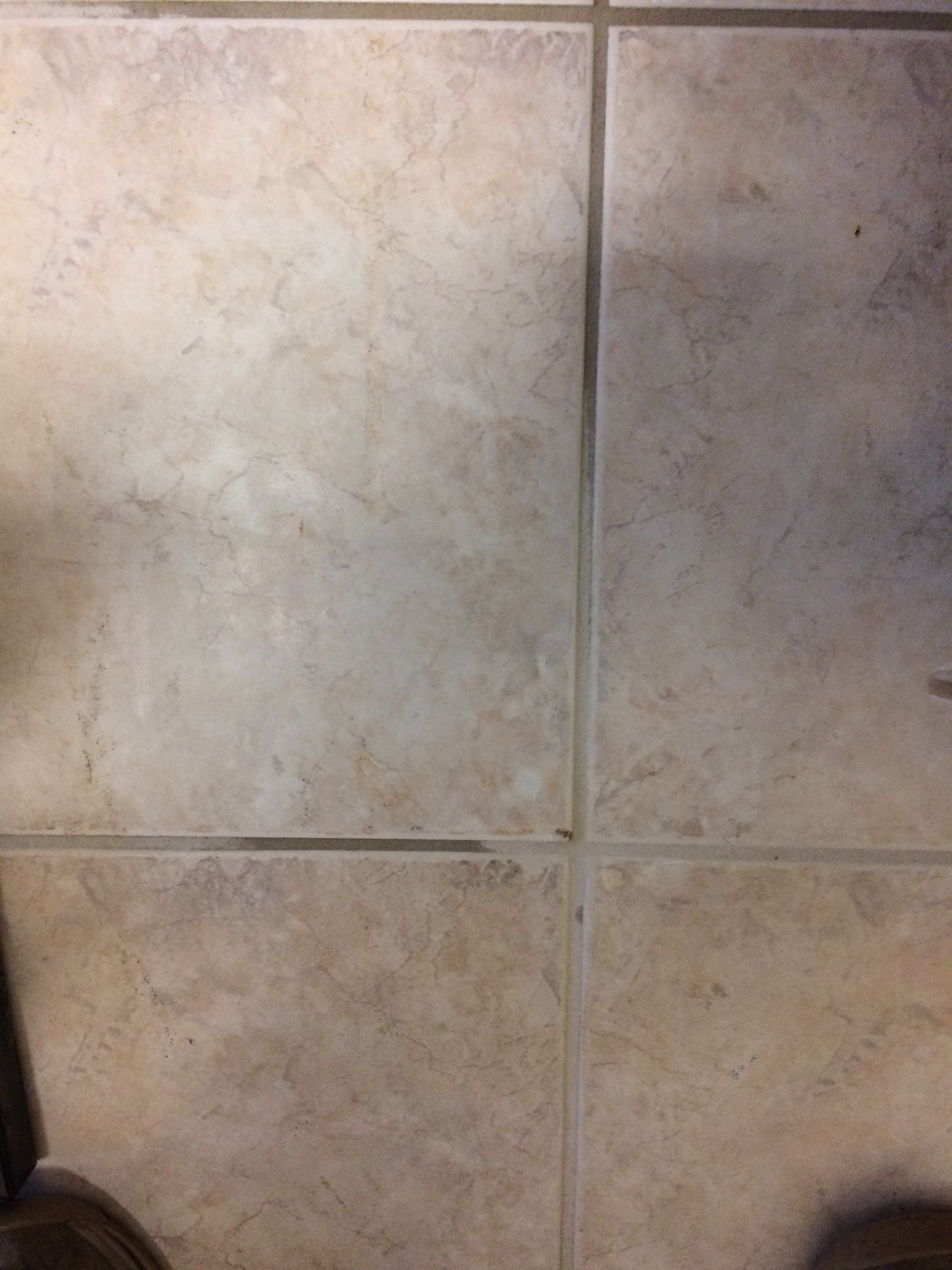 Cleaned rust stained tile floor