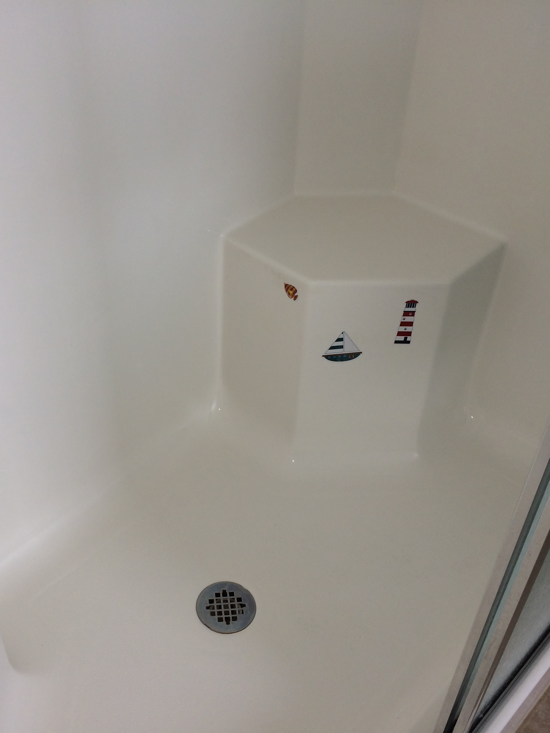 Cleaned walk-in shower Cleaned walk-in shower